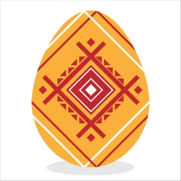 Easter eggs with ornament on white background Illustrazione stock