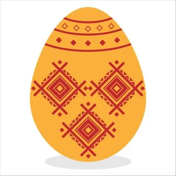 Easter eggs with ornament on white background 스톡 일러스트