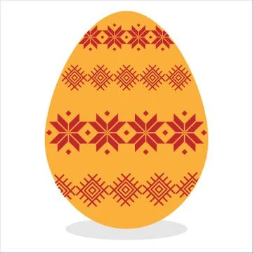 Easter eggs with ornament on white background Stock Illustration
