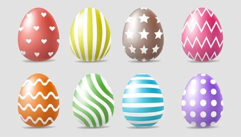 Easter eggs with ornaments Stock Illustration