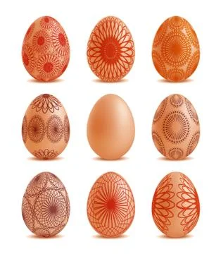 Easter eggs with ornaments vector illustration Stock Illustration