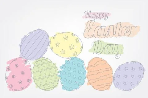 Easter eggs outline Stock Illustration