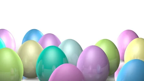 Easter eggs over white background isolated 3d animation Stock Footage 104812514