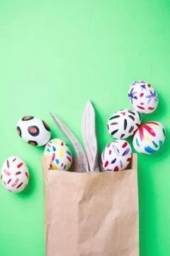 Easter eggs in a packet Stock Photos