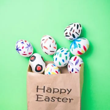 Easter eggs in a packet Stock Photos