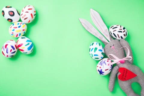 Easter eggs in a packet Stock-Fotos