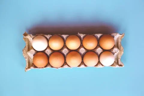 Easter eggs packing color gradient. flat lay. minimalistic design Stock Photos