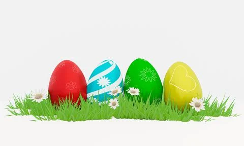 Easter eggs, painted with basic patterns Commonly used standards. easter holi Stock Illustration