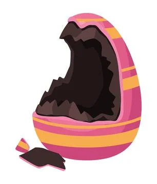 Easter eggs painted break Stock Illustration