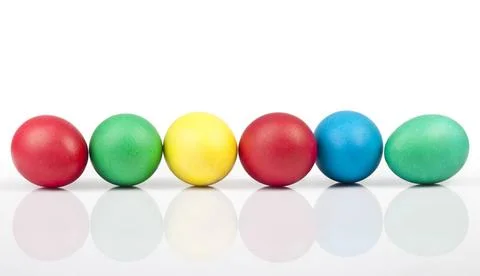 Easter eggs Painted Easter eggs on a white background Copyright: xZoonar.c... Stock Photos