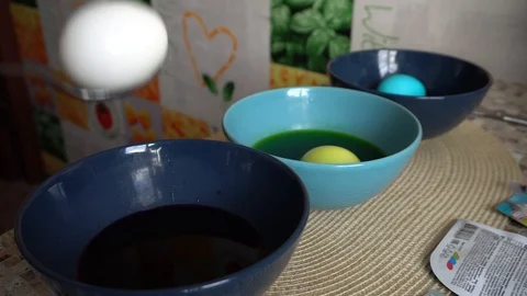 Easter eggs painting Stock Footage 128674526