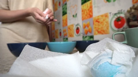 Easter eggs painting home Stock Footage 128674785