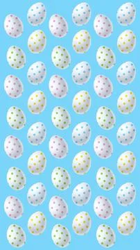 Easter eggs pattern on blue Story wallpaper Easter Stock Illustration