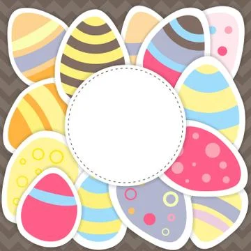 Easter eggs pattern on a brown Illustrazione stock