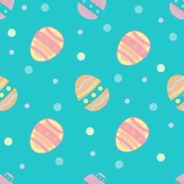 Easter eggs pattern- decorated eggs vector in pastel colors. Background templ イラスト素材