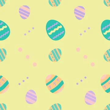 Easter eggs pattern- decorated eggs vector in pastel colors. Background templ イラスト素材