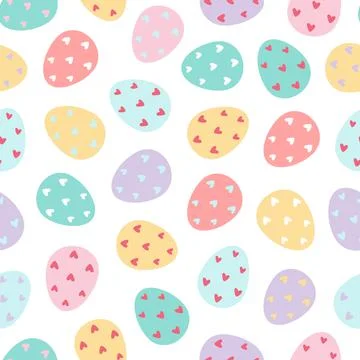 Easter eggs pattern. eggs on a white background Ilustración de archivo