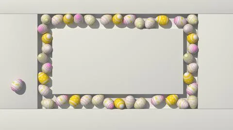 Easter eggs pattern on geometric background. Creative concept with place for Stock Illustration