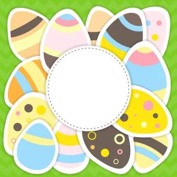 Easter eggs pattern on a green Stockillustratie