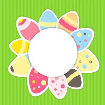 Easter eggs pattern on a green Illustrazione stock