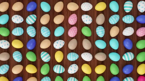 Easter Eggs Pattern Loop Video stock 173516619
