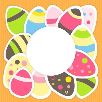 Easter eggs pattern on a orange Illustrazione stock