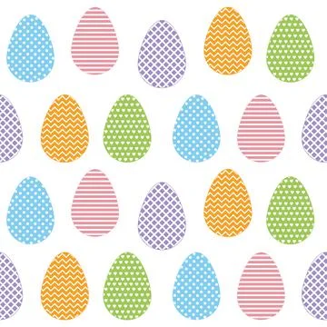 Easter eggs pattern with ornament, color isolated vector illustration 库存插图