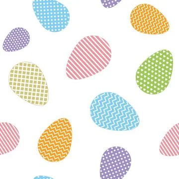 Easter eggs pattern with ornament, color isolated vector illustration Stock Illustration