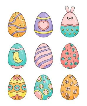 Easter eggs pattern. Ornament flowers. Illustrazione stock