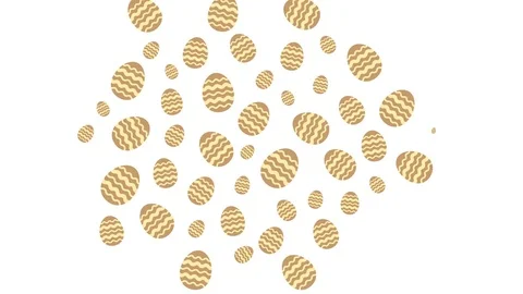 Easter Eggs pattern pop up from center animation 4K on white background Stock Footage 83760335