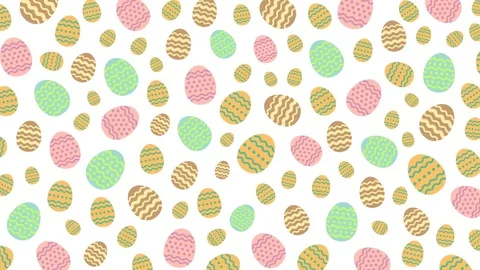 Easter Eggs pattern pop up loop animation 4K on white background Video stock 83760420