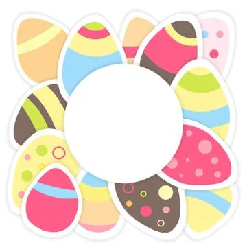 Easter eggs pattern on a white Stock Illustration