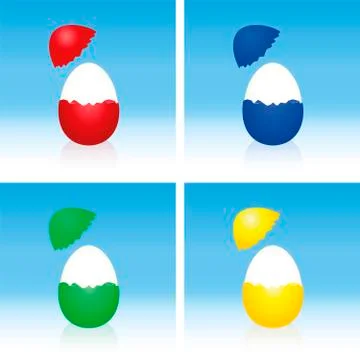 Easter Eggs Peeled Stock Illustration