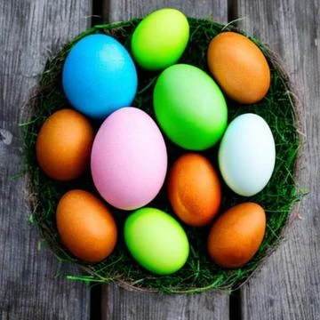 Easter Eggs Picnic Table Stock Illustration