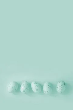 Easter eggs on the plain background neo mint Stock Photos