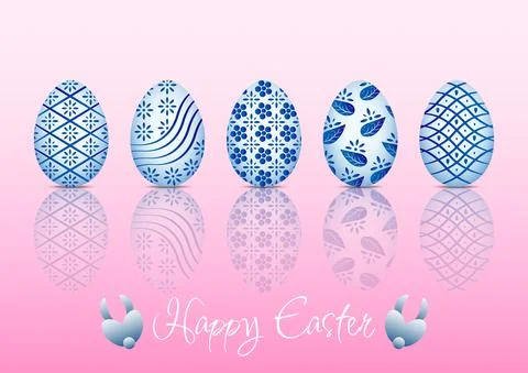 Easter Eggs porcelain. Vector illustration of easter. Stock Illustration