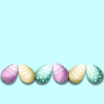 Easter eggs postcard with acqua background Stock Illustration