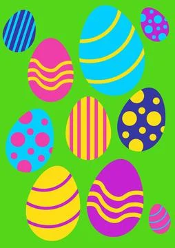 Easter eggs, postcard, vector. Illustrazione stock