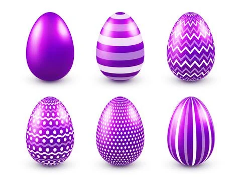 Easter eggs purple set. Spring Holidays in April. Seasonal celebration.Egg hunt Illustrazione stock