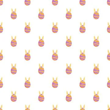 Easter eggs with rabbit ears seamless pattern Stockillustratie