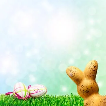 Easter eggs with rabbit Stock Photos