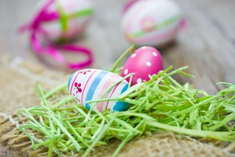 Easter eggs with rabbit Foto stock