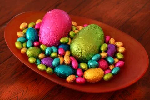 Easter eggs ready to be eaten Stock Photos
