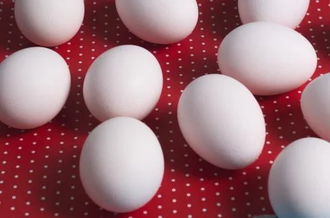 Easter eggs on a red and white background Stock Photos
