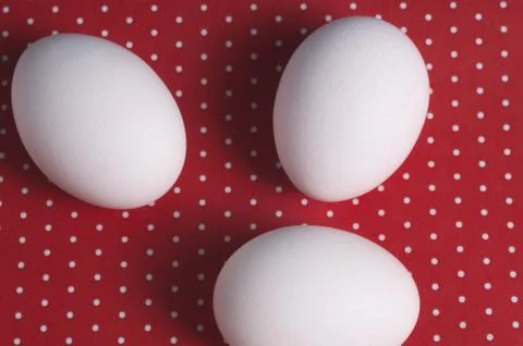 Easter eggs on a red and white background Stock Photos