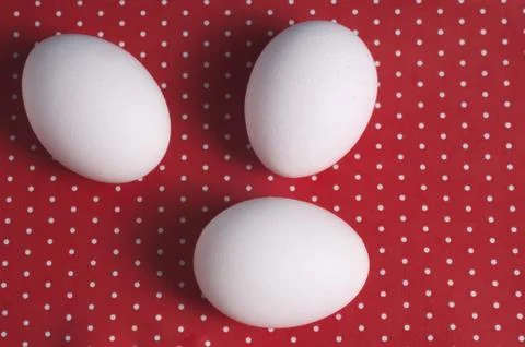 Easter eggs on a red and white background Stock Photos