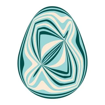 Easter eggs with retro groovy patterns in 60s 70s style set. Groovy hippie .. イラスト素材