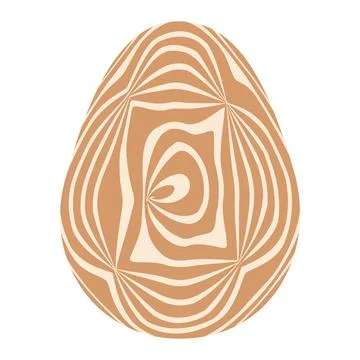 Easter eggs with retro groovy patterns in 60s 70s style set. Groovy hippie .. 库存插图