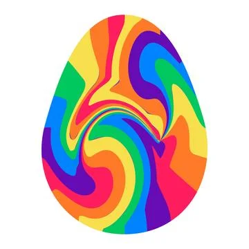 Easter eggs with retro groovy patterns in 60s 70s style set. Groovy hippie .. 库存插图