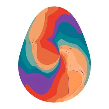 Easter eggs with retro groovy patterns in 60s 70s style set. Groovy hippie .. Ilustração Stock